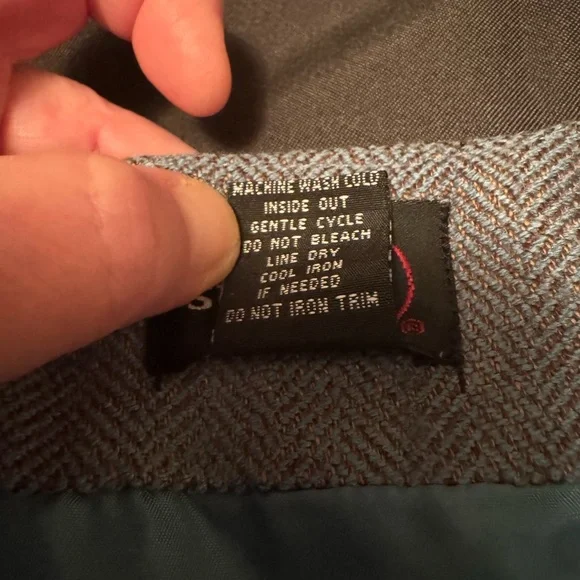 Studio Y Skirt Grey-Brownish Teal Herringbone Flare Lace Hem 15/16 - Picture 8 of 12